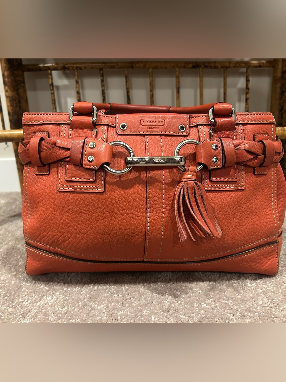 Vintage Coach Hamptons leather handbag, style number F13084